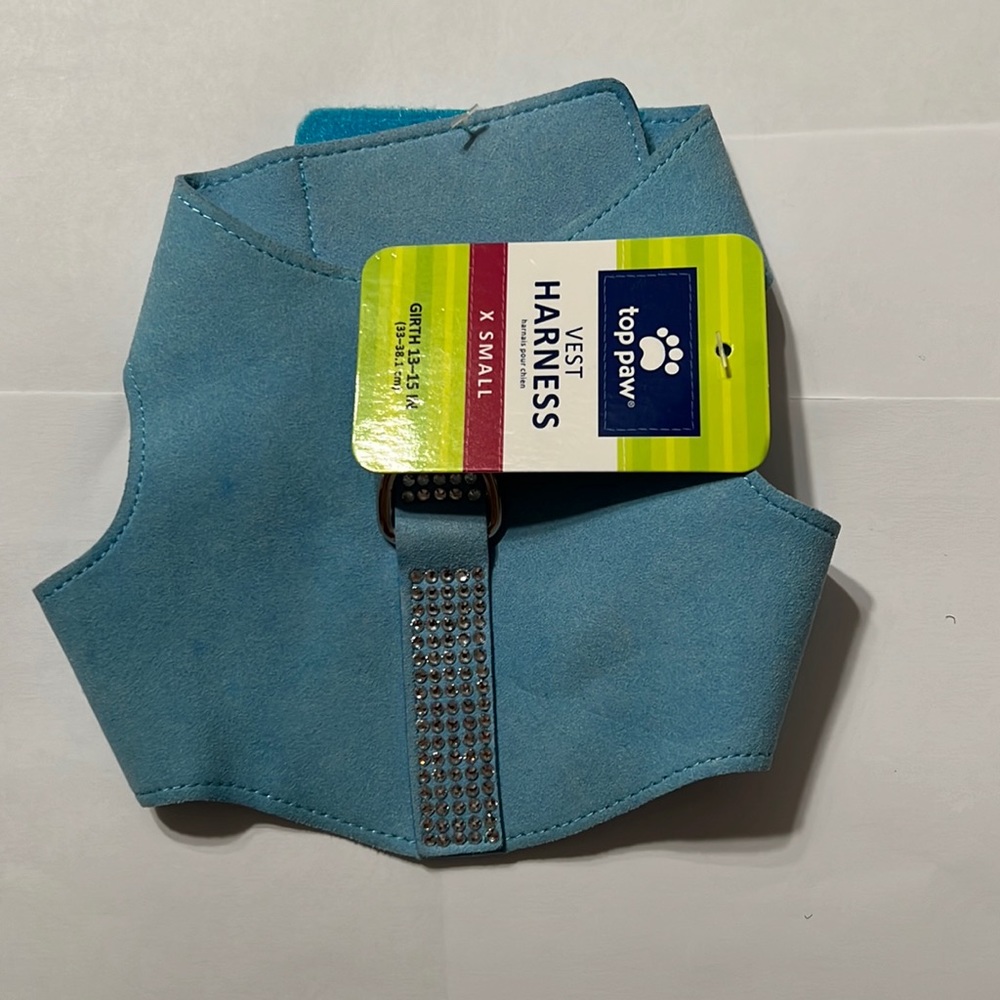 Top Paw Bling Vest Harness Blue, X Small